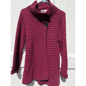 Habitat Womens M Symmetrical Cotton Knit Jacket Top Sophisticated Lagenlook